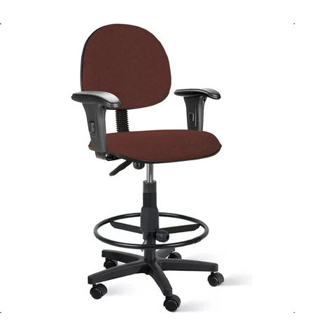 Cadeira Executiva Caixa Alta com Braço - Marrom C/ Preto