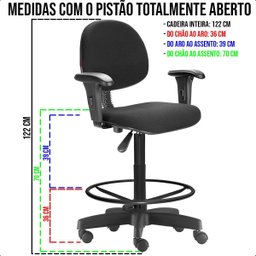 Cadeira Executiva Caixa Alta com Braço - Marrom C/ Preto - 4