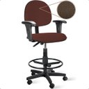 Ver imagem 2 de Cadeira Executiva Caixa Alta com Braço - Marrom C/ Preto