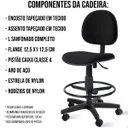 Ver imagem 6 de Cadeira Executiva Caixa Alta com Braço - Marrom C/ Preto