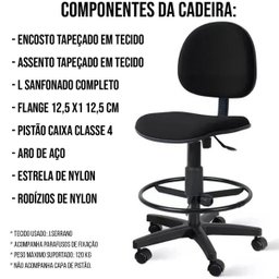 Cadeira Executiva Caixa Alta com Braço - Marrom C/ Preto - 6