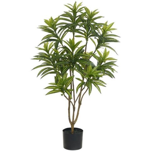 Planta Artificial Arvore Dracena Reflexa Pu Real Toque C/pote X286 Verde 1,05cm