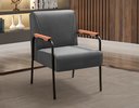 Ver imagem 3 de Kit Namoradeira + 2 Poltronas Jade Braços Metal Decoração Recepção Sala - Suede Cinza