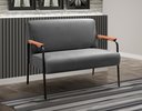 Ver imagem 5 de Kit Namoradeira + 2 Poltronas Jade Braços Metal Decoração Recepção Sala - Suede Cinza