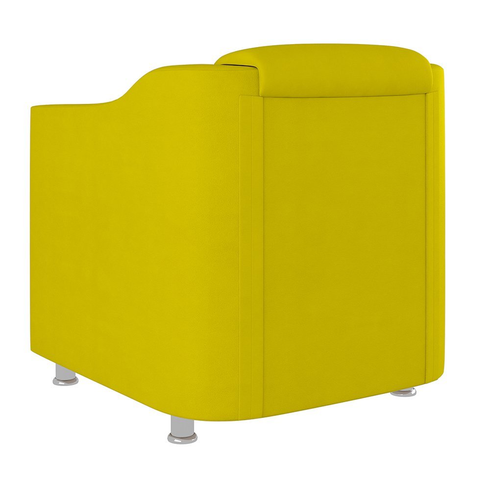 Cadeira Poltrona Decorativa Recepção Hospital Tecido Suede Cor:Amarelo - 4