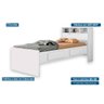 Bicama Solteiro Ravena C/ 2 Gavetas e Auxiliar Cinamomo/off White - Conquista - 11
