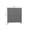 Ver imagem 2 de Cabeceira Style Estofada com Botão de Tecido para Cama Box Casal King Size 195cm Chumbo - Jbe Móveis