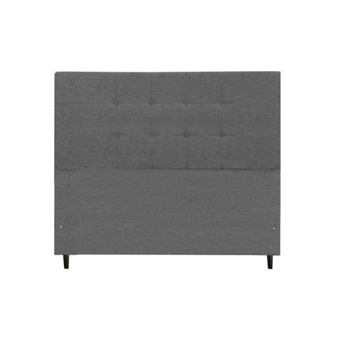 Cabeceira Barcelona Estofada com Botão de Tecido para Cama Box Casal 144cm Chumbo - Jbe Móveis