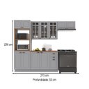 Ver imagem 4 de Cozinha Completa Bariloche 12 Portas 2 Gavetas com Vidro 100% MDF 6225.126 Titânio Fosco - Indekes