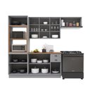 Ver imagem 3 de Cozinha Completa Bariloche 12 Portas 2 Gavetas com Vidro 100% MDF 6225.126 Titânio Fosco - Indekes