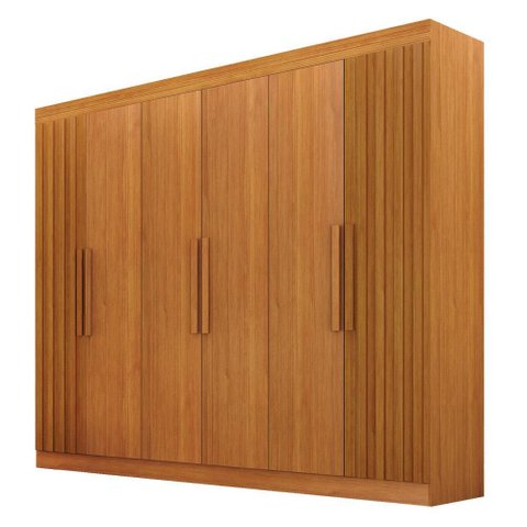 Guarda Roupa Casal 6 Portas Canada Cinamomo Ripado - Leifer
