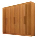 Ver imagem 1 de Guarda Roupa Casal 6 Portas Canada Cinamomo Ripado - Leifer