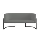 Ver imagem 4 de Kit 2 Poltronas + Sofá 2 Lugares Base de Metal Black Veludo Cinza