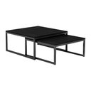 Ver imagem 2 de Kit Industrial Duo Mesa de Centro Catarina 35x135 e Mesa Lateral Encaixe Elena 70x45 Mdf - Preto