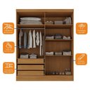 Ver imagem 5 de Guarda-roupa 100% Mdf 4 Portas 3 Gavetas Sevilha Espresso Móveis
