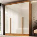 Ver imagem 1 de Guarda-Roupa 100% MDF 4 Portas 3 Gavetas Sevilha Yescasa Bege/Cinamomo/Off White
