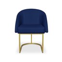 Ver imagem 2 de Banqueta Poltrona Lua Penteadeira e Salão com Base Metálica:azul Marinho