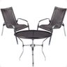 Conjunto 2 Cadeiras e Mesa Alta Alumínio para Área Externa Fortaleza Fibra Sintética Artesanal - 1