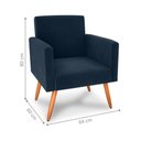 Ver imagem 3 de Poltrona Valen para Sala Reclinável Veludo Espuma D20 Azul Matrix 110kg