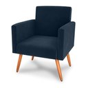 Ver imagem 2 de Poltrona Valen para Sala Reclinável Veludo Espuma D20 Azul Matrix 110kg