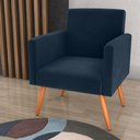 Ver imagem 1 de Poltrona Valen para Sala Reclinável Veludo Espuma D20 Azul Matrix 110kg