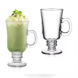 Kit 6 Caneca Taca Alta para Cafe Cappuccino Copo em Vidro Dolce Gusto Chocolate 230ml - 4