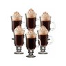 Kit 6 Caneca Taca Alta para Cafe Cappuccino Copo em Vidro Dolce Gusto Chocolate 230ml - 6