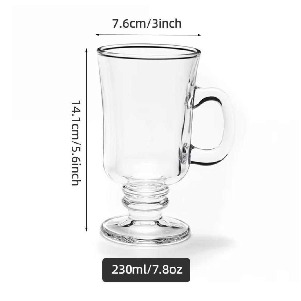 Kit 6 Caneca Taca Alta para Cafe Cappuccino Copo em Vidro Dolce Gusto Chocolate 230ml - 8