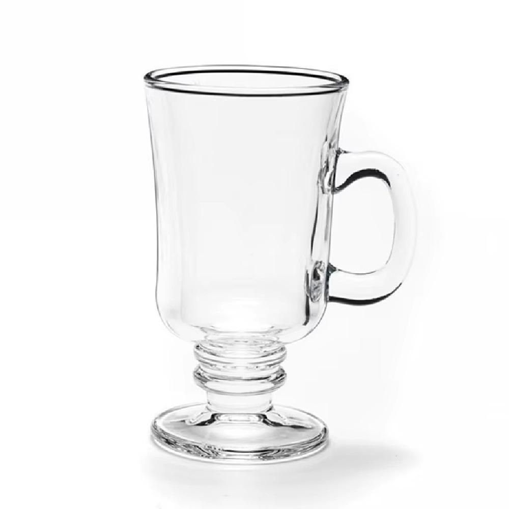 Kit 6 Caneca Taca Alta para Cafe Cappuccino Copo em Vidro Dolce Gusto Chocolate 230ml - 1