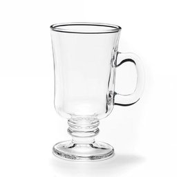Kit 6 Caneca Taca Alta para Cafe Cappuccino Copo em Vidro Dolce Gusto Chocolate 230ml - 1