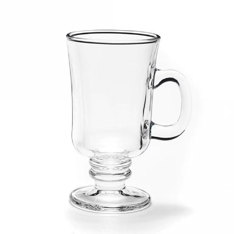 Kit 6 Caneca Taca Alta para Cafe Cappuccino Copo em Vidro Dolce Gusto Chocolate 230ml