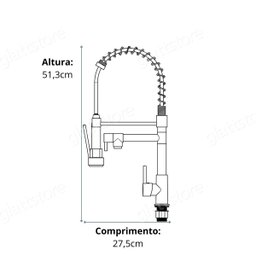 Torneira Gourmet Cozinha Monocomando Duo Escovada Flexível - 5