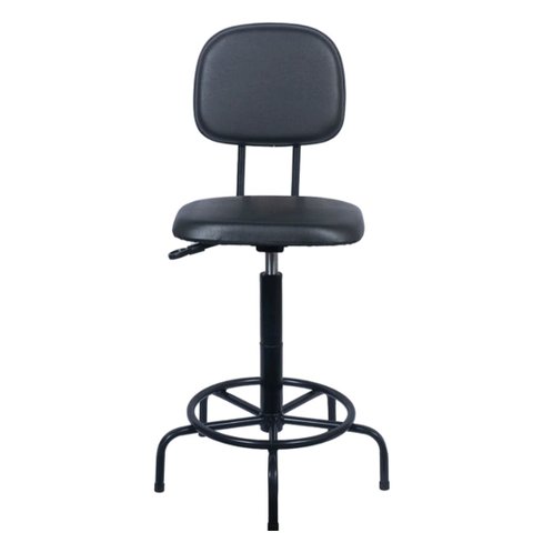 Cadeira Caixa Alta - L Duplo - Regulagem de Altura - Base de Ferro Fixa Corano Preto