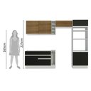 Ver imagem 5 de Armário de Cozinha Completa 290cm Branco/Preto/Rustic Cristal Madesa 09