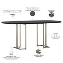 Ver imagem 3 de Mesa Retangular Alina 180cm Preto Champanhe com 6 Cadeiras Barcelona N01 Couríssimo Preto Linho