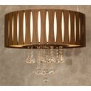 Ver imagem 4 de Lustre de Madeira redondo com cristais 70cm Imbuia mod. PURUS
