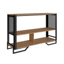 Ver imagem 6 de Balcão Aparador com Tampo 2 Prateleiras e Pés em Aço 134 Cm Cor:preto com Mel