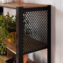 Ver imagem 3 de Balcão Aparador com Tampo 2 Prateleiras e Pés em Aço 134 Cm Cor:preto com Mel