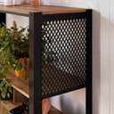 Ver imagem 3 de Balcão Aparador com Tampo 2 Prateleiras e Pés em Aço 134 cm Cor:Preto com Mel
