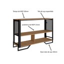 Ver imagem 4 de Balcão Aparador com Tampo 2 Prateleiras e Pés em Aço 134 Cm Cor:preto com Mel