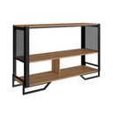 Ver imagem 6 de Balcão Aparador com Tampo 2 Prateleiras e Pés em Aço 134 cm Cor:Preto com Mel