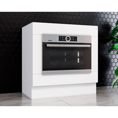 Módulo Cozinha Henn Americana Balcão p/ Forno de Embutir s/ Tampo Branco