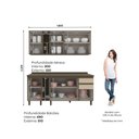 Ver imagem 5 de Cozinha Compacta 6 Peças com Tampo Connect 8 Portas 5 Prateleiras MDF Móveis Henn
