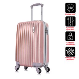 Kit Mala de Viagem de Bordo Londres Rose + Mochila Executiva Fuji Swiss Move - 3