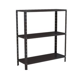 Estante 3 Prateleiras Aço Livros Quarto Cozinha Ferramentas - Preto - 1