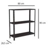 Estante 3 Prateleiras Aço Livros Quarto Cozinha Ferramentas - Preto - 2