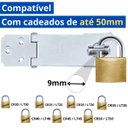 Ver imagem 4 de Dobradiça Porta Cadeado Fecho Trinco Zincado 4,5" para Portão Gaveta Armário | Silvana