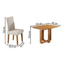 Ver imagem 3 de Mesa de Jantar 4 Lugares Afrodite Mel/veludo Pastel - Viero Móveis
