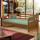Ver imagem 2 de Sofá Cama Madeira Maciça Solteiro Castanho Shop JM Com Colchão Probel Guarda Costas