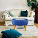 Ver imagem 4 de Mesa De Centro Artesanal Pneu C/Tampo Vidro Incolor 45x68cm